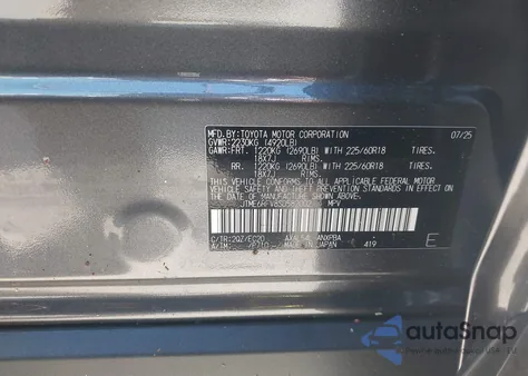 2025 Toyota Rav4 Hybrid Xse z USA, uszkodzony, nr VIN JTME6RFV8SD582002